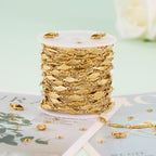 KYUNHOO 4 Meters Long Gold Plated Chain for Jewelry Making Solid Rhombic DIY Jewelry Stainless Steel Bulk Chain on Spool for Crafting Finding Supplies - color: Rhombic Gold