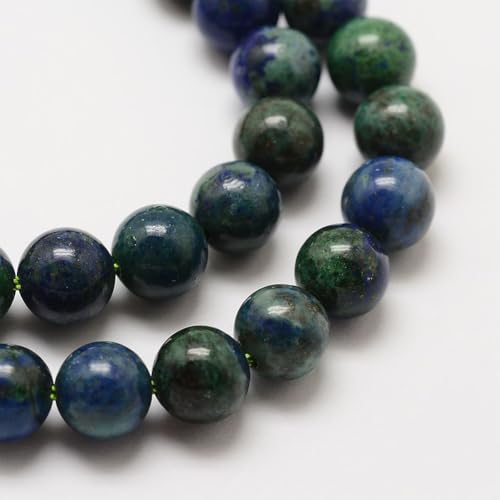 45Pcs Natural Chrysocolla and Lapis Lazuli Beads 8mm Round Natural Gemstone Beads Smooth Loose Spacer Bead for DIY Craft Bracelet Necklace Earrings Jewelry Making Supplies - color: Lapis Lazuli