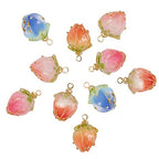 SUNNYCLUE 1 Box 10Pcs 5 Styles Dried Flower Charms Transparent Clear Epoxy Resin Pendants with Brass Hole 1.2mm Glass Micro Beads for DIY Earrings Bracelet Necklace Jewelry Accessories Gift Supplies