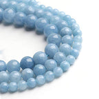Natural Stone Beads Aquamarine 10mm Polished Round Smooth Gemstone Beads for Jewelry Making 15 Inch(Aquamarine,10mm) - color: Aquamarine, size: 10mm