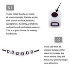 240pcs Opaque Acrylic Letter D Cube Beads White Plastic Alphabet Loose Spacer Square Beads 4-5mm for DIY Name Bracelet Necklace Jewelry Crafts Making Hole: 1.8mm - color: Letter D#White and Black