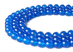 35pcs 10mm Blue Chalcedony Beads Natural Gemstone Beads Round Loose Beads for Jewelry Making - color: Blue Chalcedony, size: 10mm