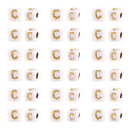 FASHEWELRY 500Pcs White Golden Letter Beads 4.5mm Square Alphabet Beads Acrylic Cube Letter C Beads for Friendship Bracelet Necklace Keychains Jewelry Making - color: Letter C