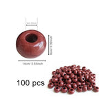 Large Hole Beads for Jewelry Making-100pcs 14mm European Rondelle Spacer Beads,Big Hole Craft for Bracelets(Coffee) - color: Coffee