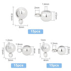 PH PandaHall 45pcs Sterling Silver Stop Beads - 3 Sizes, Slide Stopper, Locator Rings, Pendant, Brass Tube for Jewelry Making