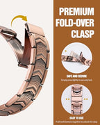 Jecanori Pure Copper Bracelet for Men, 3X Strength Magnetic Bracelets with 3800 Gauss Magnets, Adjustable Mens Copper Bracelet with Premium Fold-Over Clasp - style: Copper Shield