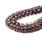 Natural Stone 6mm Smoky Quartz Smooth Round Loose Beads Energy Gemstone DIY for Jewelry Making Bracelet Necklace 1 Strand 15" - color: Smoky Quartz, size: 6mm