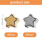 400 Pieces Star Shape Spacer Beads, 6mm Large Hole Loose Beads Accessories for Jewelry Making (Gold,Silver) - color: Gold and Silver