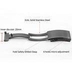 watchdives Watch Buckle 18mm/20mm/22mm Fold Safety Milled Clasp Replacement Stainless Steel Watchband Clasp (Black, 20mm) - color: Black, size: 20mm