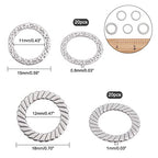 UNICRAFTALE 40pcs 2 Sizes 304 Stainless Steel Connecting Rings with Uneven Pattern Metal Ring with Color Stainless Steel Laser Cutting Connecting Rings Metal Loose Ring for Jewelry Making 15/18mm Long - size: 15/18mm
