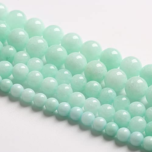 12MM 32PCS Natural Stone Amazonite Chalcedony Loose Beads for Jewelry Making DIY Bracelet Necklace 1 Strand - color: Amazonite Chalcedony, size: 12mm