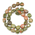 Adabele 45 Inch Natural Unakite Jasper Gemstone Tumbled Round Nugget Loose Beads 10mm-13mm Gem Stone Spacer for Craft Jewelry Making GZ4-10 - color: Unakite, size: 45 Inch/3 Strands