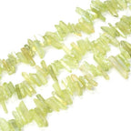 Adabele 30 Inch Natural Raw Healing Crystal Quartz Gemstone Loose Beads Small Drilled Point Peridot Green AB Titanium Coated Chakra Gem Stone Drop Stick GA10 - color: Peridot Green Ab, size: Small Size (30 Inch/2 Strands)