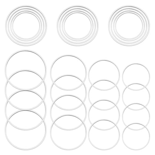 200pcs Earrings Beading Hoop 12/15/20/25mm Earring Finding Beading Hoop Earrings Hypoallergenic Round Earrings Open Bezel Pendant Frame for DIY Jewelry Making(Silver) - color: 200PCS;Silver;4 Sizes