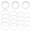 200pcs Earrings Beading Hoop 12/15/20/25mm Earring Finding Beading Hoop Earrings Hypoallergenic Round Earrings Open Bezel Pendant Frame for DIY Jewelry Making(Silver) - color: 200PCS;Silver;4 Sizes
