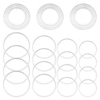 200pcs Earrings Beading Hoop 12/15/20/25mm Earring Finding Beading Hoop Earrings Hypoallergenic Round Earrings Open Bezel Pendant Frame for DIY Jewelry Making(Silver) - color: 200PCS;Silver;4 Sizes