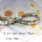 95Pcs Natural Frosted Amazonite Gemstone Beads Energy Healing Crystal Stone Round Loose Gemstone Stone Beads for Jewelry Making, DIY Bracelets Necklaces (Frosted Amazonite-8mm) - color: Frosted Amazonite-8mm