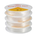 4 Rolls Elastic Stretch Thread Cord for Bracelets 0.7mm Round Clear Crystal Bracelet Beading Thread Elastic String Rope for DIY Women Necklace Jewelry Making Beading Craft, 8.7 Yards(8m)/roll - size: 0.7mm