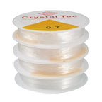 4 Rolls Elastic Stretch Thread Cord for Bracelets 0.7mm Round Clear Crystal Bracelet Beading Thread Elastic String Rope for DIY Women Necklace Jewelry Making Beading Craft, 8.7 Yards(8m)/roll - size: 0.7mm