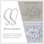 Earring Hooks, 230PCS Silver Earring Findings for Jewelry Making Hypoallergenic Ear Wires for DIY Bulk Pack - color: Silver-Thick Earring Hooks