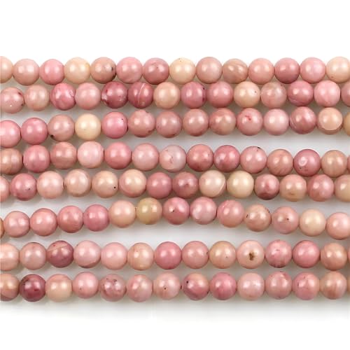MJDCB 225pcs Natural Small Stone Beads 3mm Rhodonite Round Smooth Loose Gemstone Bead for Jewelry Making Bracelets Earrings Necklaces Accessories - color: Rhodonite