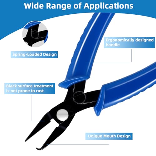 URSKYTOUS Split Ring Pliers Jewelry Making Tools Jump Ring Opener Tool Keychain Pliers for Opening Split Rings Jump Rings Jewelry Plier for Bracelet Fishing Beading DIY Craft Jewelry Making Supplies - color: Rh Blue