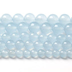 6MM 60PCS Natural Stone Light Blue Chalcedony Loose Beads for Jewelry Making DIY Bracelet Necklace - color: Light Blue Chalcedony, size: 6mm