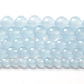 4MM 86PCS Natural Stone Light Blue Chalcedony Loose Beads for Jewelry Making DIY Bracelet Necklace - color: Light Blue Chalcedony, size: 4mm