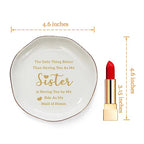 HOME SMILE Maid of Honor Gifts From Bride Ring Dish-The Only Better Thing Than Having You As My Sister is Having You By My Side As My Maid of Honor,Ceramic White - style: Maid of Honor