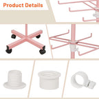 Flenpptly Retail Display Stand Rotating Display Stand 4 Tier Spinning Display Stand for Craft Shows, Jewelry, Keychain, Earring Adjustable Height Retail Display Racks (Pink) - color: 4-Tier Pink