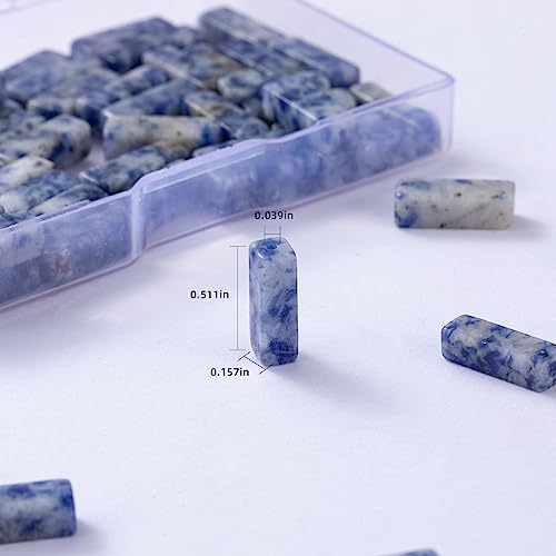 Natural Blue Sodalite Rectangle Tube Beads 4x13mm 38cm/str Loose Semi Gemstone Stone Beads for Making Bracelets Necklace Earrings - color: Blue Sodalite, size: 4x13mm Rectangle