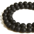 60pcs 6mm Matte Black Beads Natural Gemstone Beads Round Loose Beads for Jewelry Making - color: Matte Black, size: 6mm