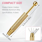2PCS Piercing Ball Grabber Tool, 4-Claw Stainless Steel Jeweler Pick Up Tools,Septum Ball Screw Tool for Piercing Changing/Holder,Earring Pearl Grabber for Jewelry/Electronic Components - color: 1pc Yellow, 1pc Blue