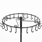 2 Pcs Rotating Necklace Holder Metal Necklace Stand Organizer for Bracelet Earring Keychain Ring Jewelry Display, 14.5 Inch with 23 Hooks (Black)