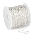 33 Feet Silver Rolo Cable Chains Roll, 2MM Silver Plated Brass Diamond-Cut Oval Rolo Cable Link Chains Spool Bulk for Jewelry Making DIY Craft - color: 2.0mm silver rolo cable chain