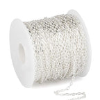 33 Feet Silver Rolo Cable Chains Roll, 2MM Silver Plated Brass Diamond-Cut Oval Rolo Cable Link Chains Spool Bulk for Jewelry Making DIY Craft - color: 2.0mm silver rolo cable chain
