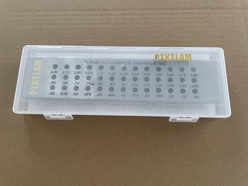 Jewelry Wire Drawplate Carbide Steel Round Draw Plate for Jewelry Wire Making (0.26-2.8mm, 39 Holes) - size: 0.26-2.8mm, 39 Holes