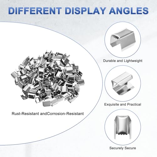 M METERXITY 100-Pack Fold Over Crimp End Caps, 0.4 x 0.3in/ 10 x 7mm Crimp Fasteners Ribbon Ends with Clamps for Jewelry Making/Leather Decor/DIY/Bracelets, Belt Buckle End Tip [Silver] - size: 0.4 x 0.3in/10 x 7mm