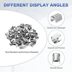 M METERXITY 100-Pack Fold Over Crimp End Caps, 0.4 x 0.3in/ 10 x 7mm Crimp Fasteners Ribbon Ends with Clamps for Jewelry Making/Leather Decor/DIY/Bracelets, Belt Buckle End Tip [Silver] - size: 0.4 x 0.3in/10 x 7mm