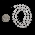 Natural White Quartz 8mm Gemstone Faceted Round Loose Strand Beads for DIY Necklace Bracelet Jewelry Making 15 Inch - color: White Quartz