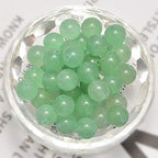 NCB 100pcs 6mm Natural Stones Round Gemstone Round Loose Stone Beads with Elastic String and Beading Needle for Jewelry Making Bracelet Necklace Earrings DIY Crafts (Green Aventurine, 6mm 100Beads) - color: Green Aventurine, size: 6mm 100Beads