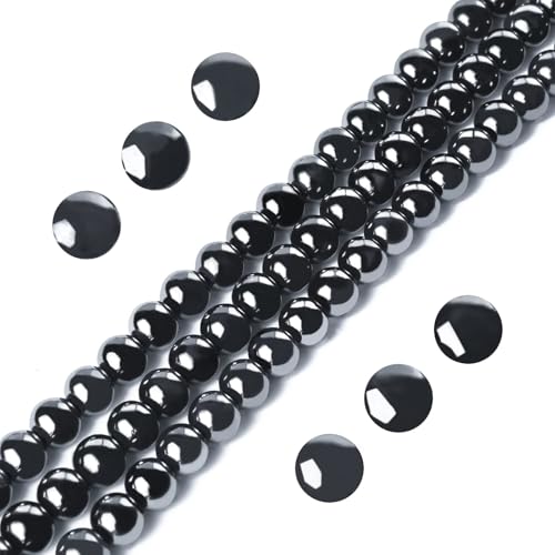 150pcs 8mm Black Hematite Beads Natural Gemstone Beads Round Loose Beads for Jewelry Making - color: Black Hematite, size: 8mm