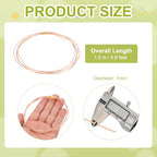 PATIKIL 99.9% Pure Copper Wire for Jewelry Making, 18 Gauge (1mm) Copper Craft Wire 4.9 Feet Beading Jewelry Making Supplies for Crafting Wreath Electroculture Gardening - size: 18 Gauge x 4.9 Feet