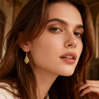 925 Sterling Silver Dangle Earrings for Women, 14K Gold Plated Filigree Dangling Leverback Earrings, Geometric Hypoallergenic Lightweight Dangly Drop Earings for Women Trendy Jewelry Gifts - color: C-14K Gold