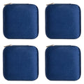 ZPROW Plush Velvet Travel Jewelry Case, Travel Jewelry Organizer, Jewelry Travel Case, Travel Jewelry Box, Small Jewelry Case, Jewelry Travel Box, Earring Organizer with Mirror - NavyBlue 4packs - color: Velvet 4 Pack - Navy Blue