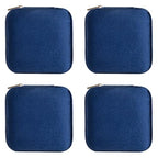 ZPROW Plush Velvet Travel Jewelry Case, Travel Jewelry Organizer, Jewelry Travel Case, Travel Jewelry Box, Small Jewelry Case, Jewelry Travel Box, Earring Organizer with Mirror - NavyBlue 4packs - color: Velvet 4 Pack - Navy Blue