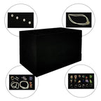 Stackable Jewelry Trays Velvet Drawer Organizer Inserts Tray Jewelry Storage Display Case for Rings,Stud Necklaces,Earrings (Black) - color: Black