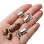 BronaGrand Large Hole Spacer Beads, 100pcs Column Alloy Tube Loose Beads, Silver/Bronze, Cylindrical, 10mm x 8mm, 5.6mm Hole, DIY Jewelry Craft Making - color: Silver/Bronze
