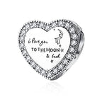Mothers Day Birthday Number Love Family Friendship Graduation Auntie Grandma Dad Mom Charms for Pandora Bracelets Necklaces, Gifts Women, for Anniversary Valentines Christmas - style: I Love You to The Moon and Back