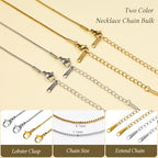 Jabogrii 20 Pack Box Necklace Chain for Jewelry Making Gold and Silver Necklace Bulk Stainless Steel Chain Craft Jewelry with Adjustable Extender for Women - color: Box Chain